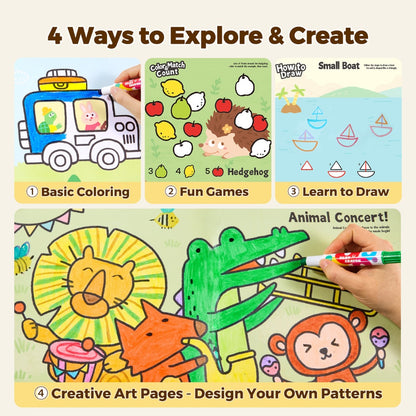 Jar Meló - Play & Learn Colouring Book Set: Vehicles & Animals - 2 Books 60 Pages