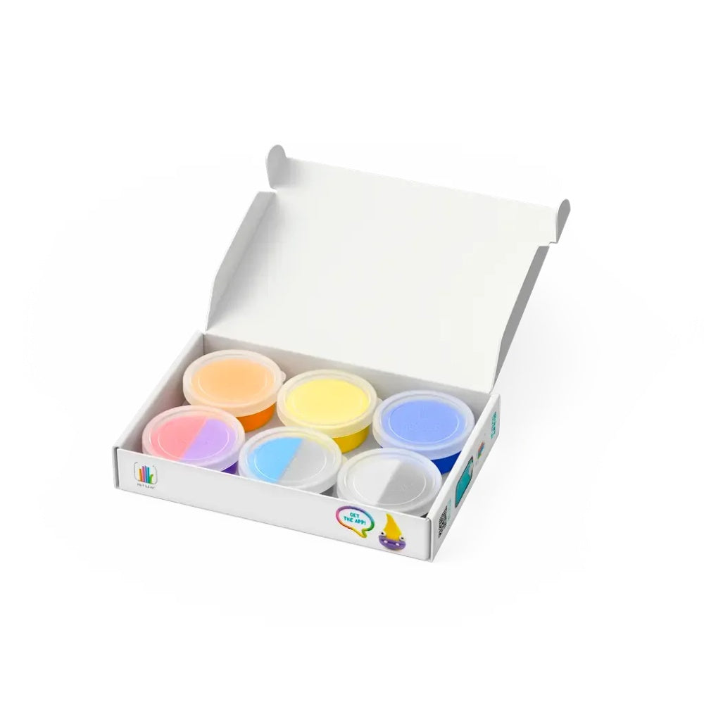 Hey Clay - Modelling Air-Dry Clay with Fun Interactive App - Worm, Ginger, Yollo, Series Beasts, 6 cans