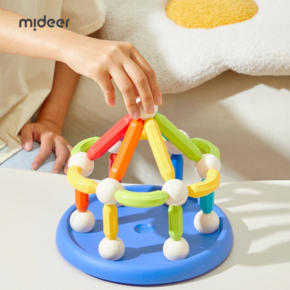 Mideer - Rainbow Magnetic Building Sticks STEM Construction Toy - 60 Pieces