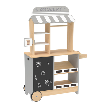 TookyToy - Pretend Play Wooden Grocery Store Playset with Accessories