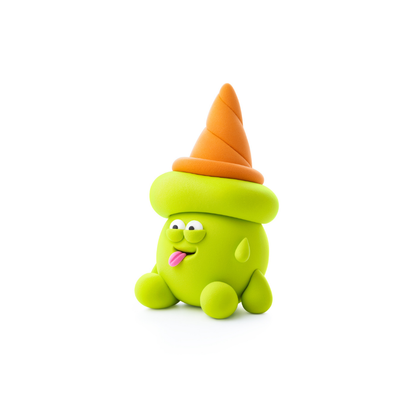 Hey Clay - Modelling Air-Dry Clay with Fun Interactive App - Flip Cone, Series Nice Ice Cream, 3 cans