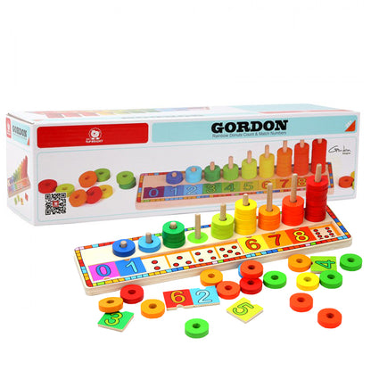 TopBright - Counting Shape Stacker - Montessori Educational Wooden Toys for Kids