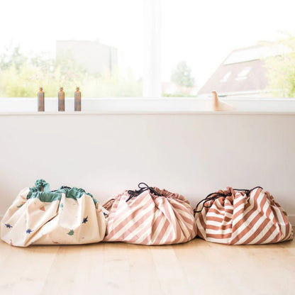 Play&Go - 3-in-1 Playmat & Toy Bag - Stripes Brown