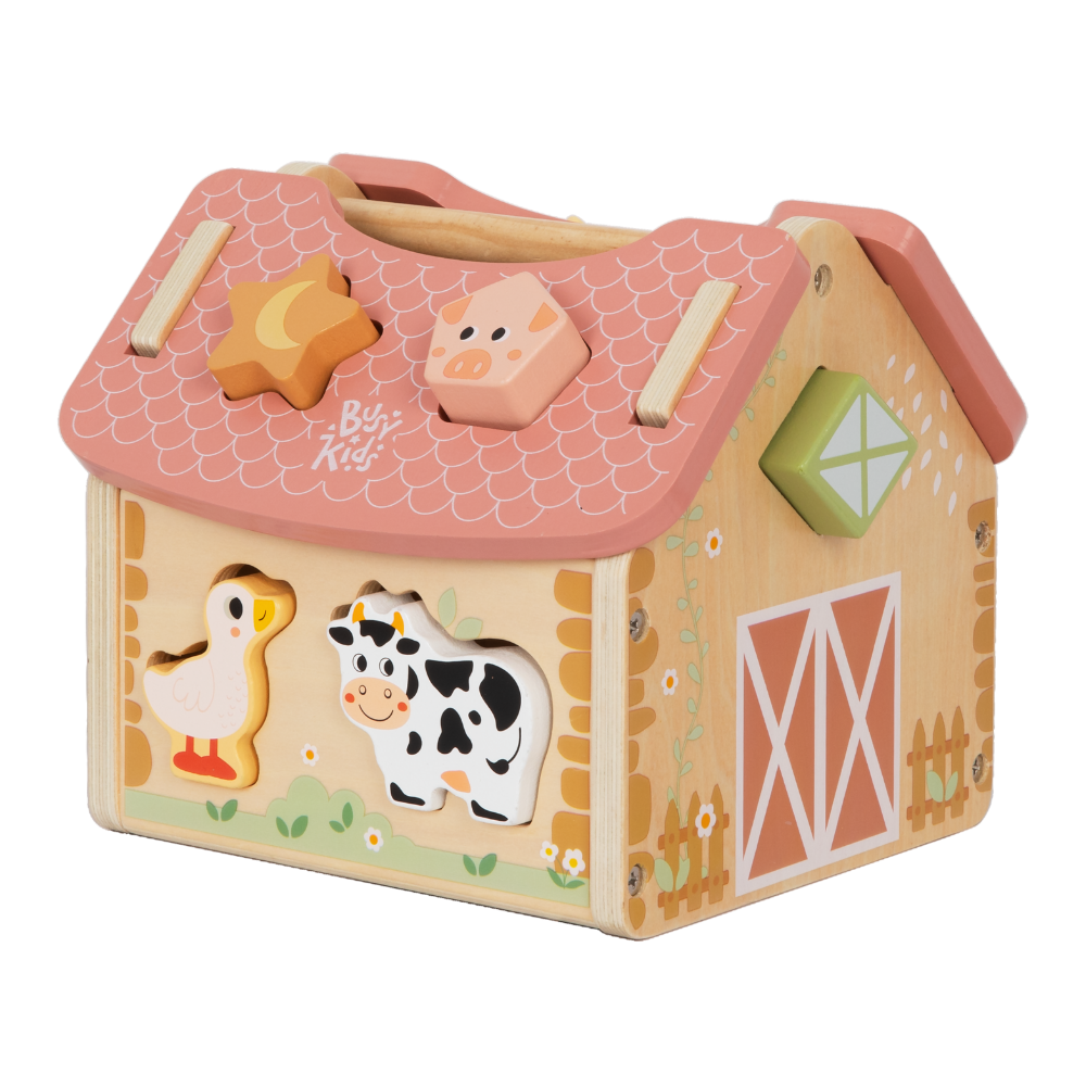 TookyToy - Farmhouse Shape Sorter - Farm Animals Sorting Toy for Toddlers