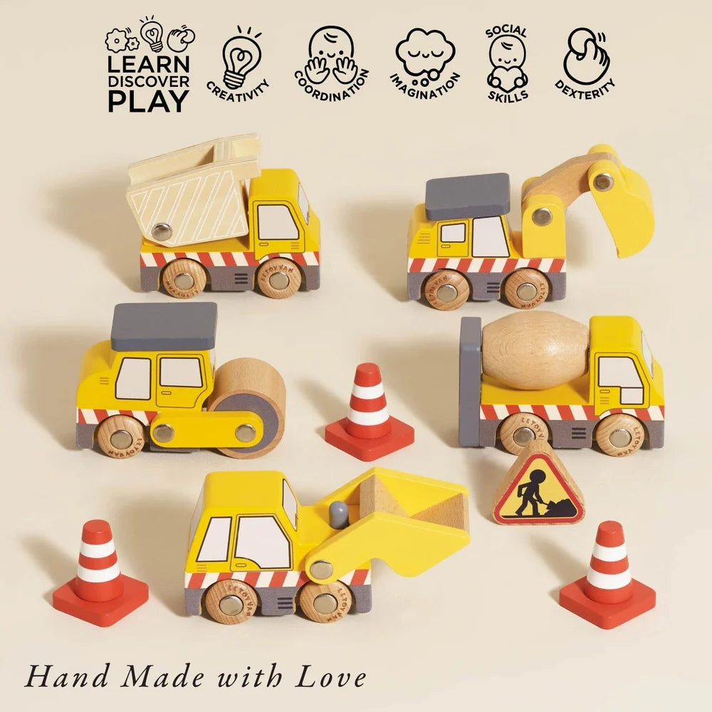 Le Toy Van - Wooden Construction Toy Cars: Trucks & Diggers