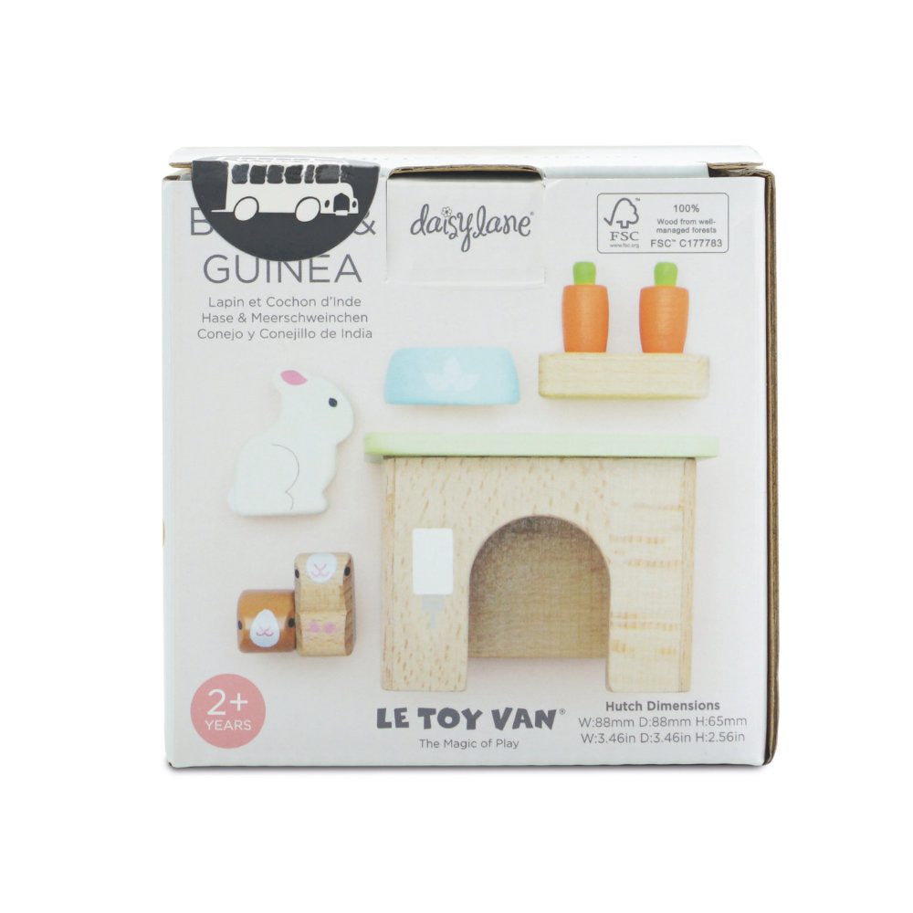 Le Toy Van - Dolls House Furniture: Bunny & Guinea Pet Animal Set - 5pcs