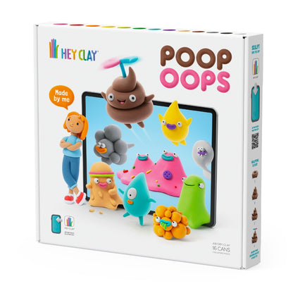 Hey Clay - Modelling Air-Dry Clay with Fun Interactive App - Poop Oops, 16 cans