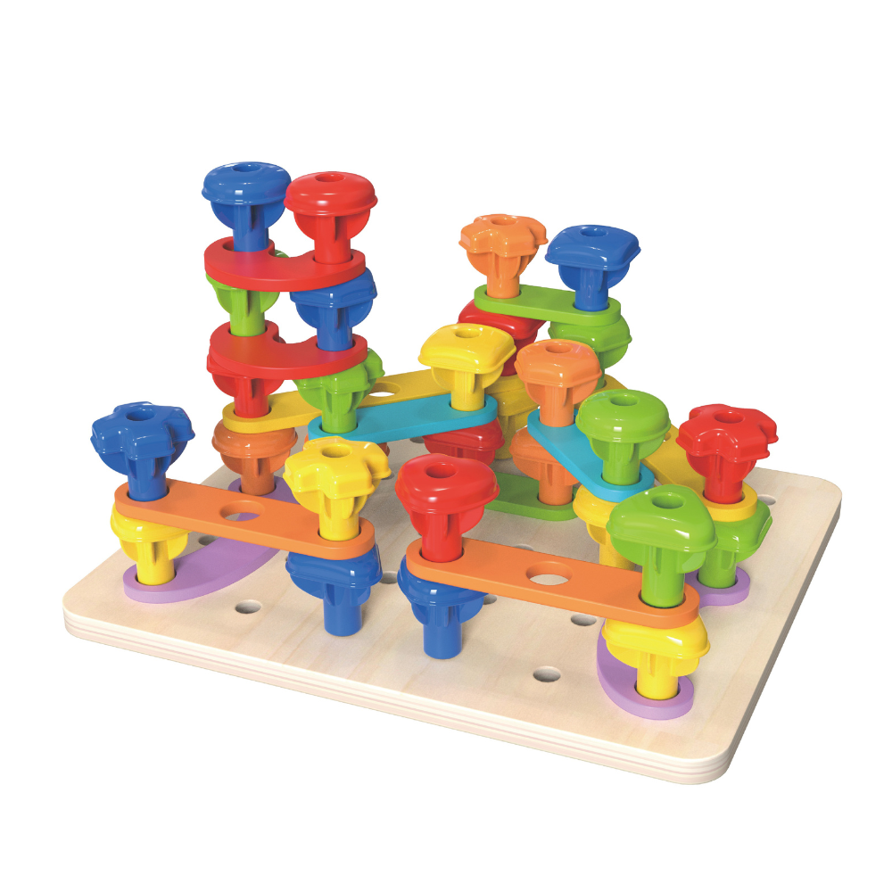TookyToy - Stacking Pegs & Threading Activity Set