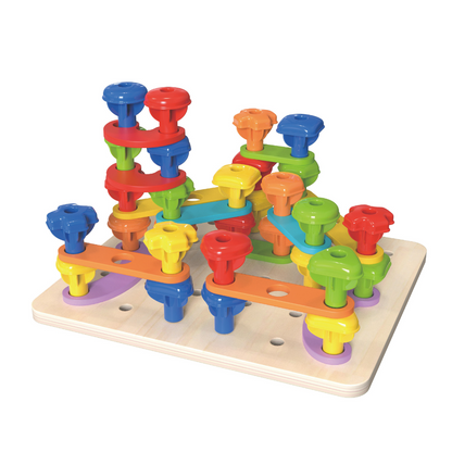TookyToy - Stacking Pegs & Threading Activity Set