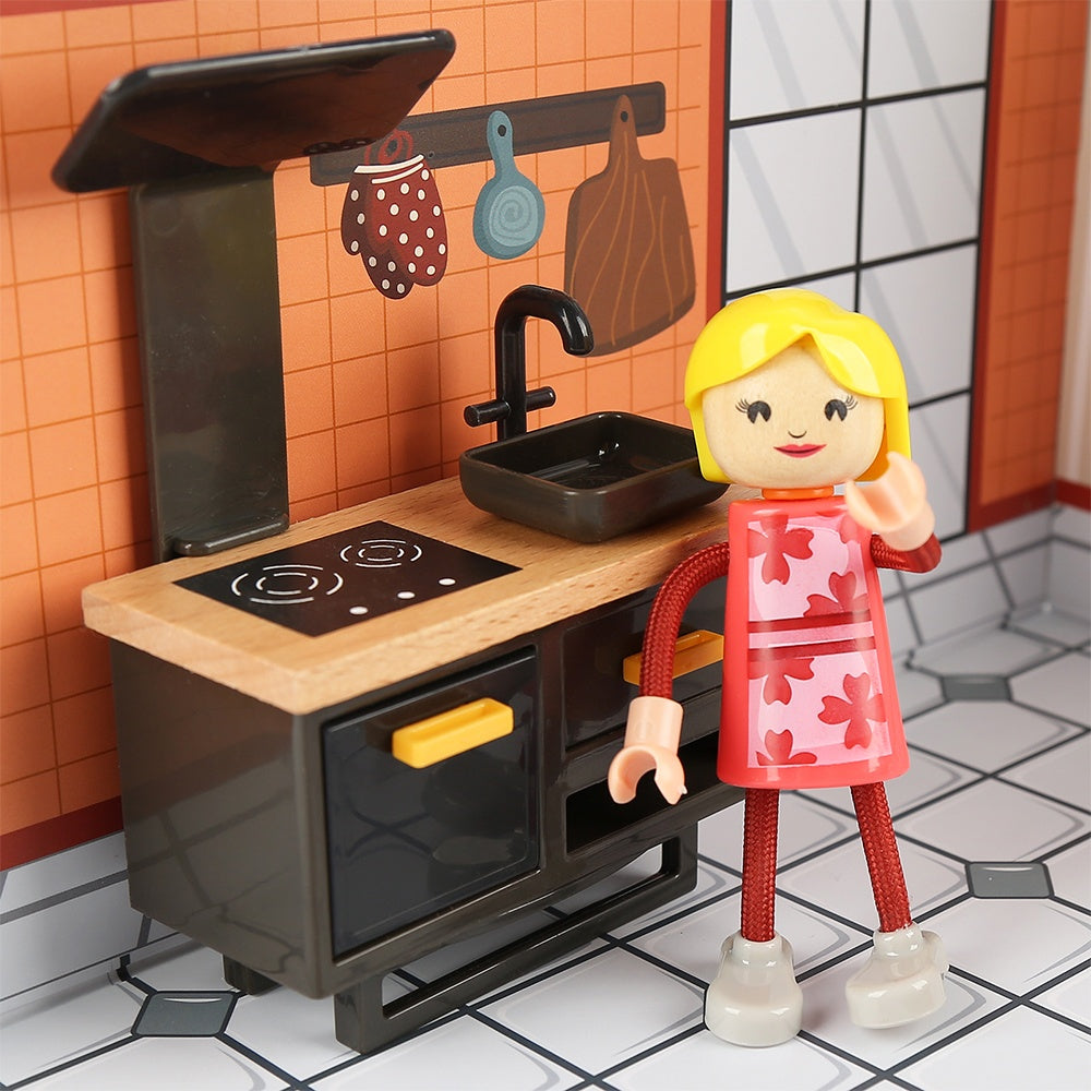 TopBright - Pretend Play Bonnie's Sunshine Kitchen Mini Dollhouse-**