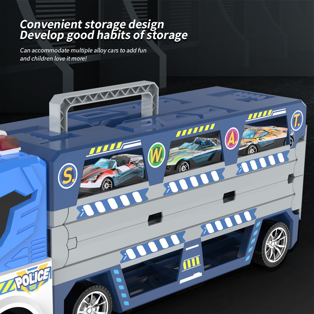 Cogo - Pretend & Play Car Transporter Truck with Lights and Sounds - 8 Cars