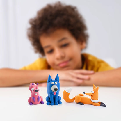 Hey Clay - Modelling Air-Dry Clay with Fun Interactive App - Forest Animals, 15 cans