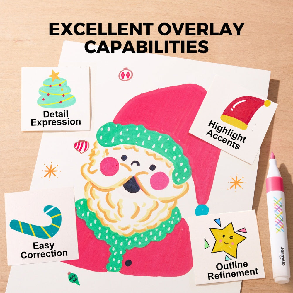 Jar Meló - Fine Tip Washable Markers - 24 Vivid Colours