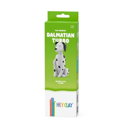 Hey Clay - Modelling Air-Dry Clay with Fun Interactive App - Dalmatian Turbo, Series Dog Buddies, 3 can