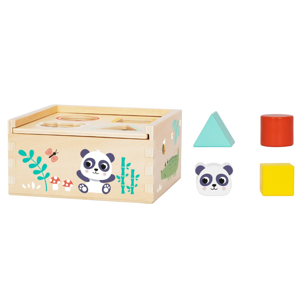 hi Pando - Colourful Wooden Shape Sorter with Animal Illustrations - 5pcs