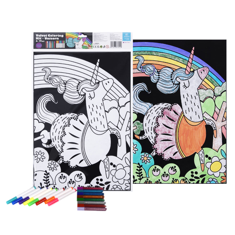 TookyToy - Velvet Colouring Kit - Unicorn - Motherhood