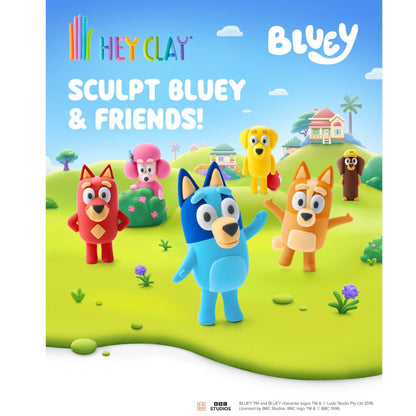 Hey Clay - Modelling Air-Dry Clay with Fun Interactive App - Bluey and Friends, 15 cans