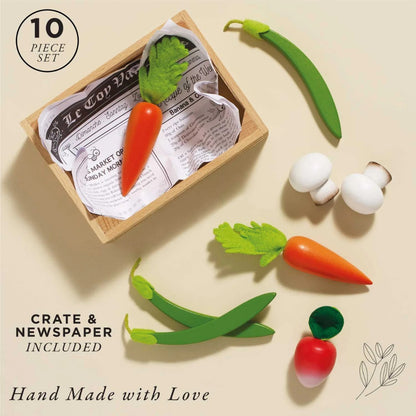 Le Toy Van - Wooden Harvest Vegetables Food Crate - 10pcs