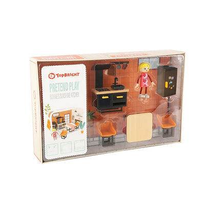 TopBright - Pretend Play Bonnie's Sunshine Kitchen Mini Dollhouse-**