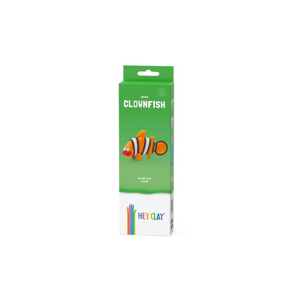Hey Clay - Modelling Air-Dry Clay with Fun Interactive App - Clownfish, series Ocean, 3 cans