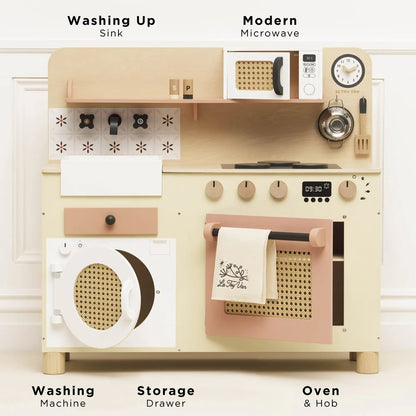 Le Toy Van - Family Size Rattan Wooden Play Kitchen
