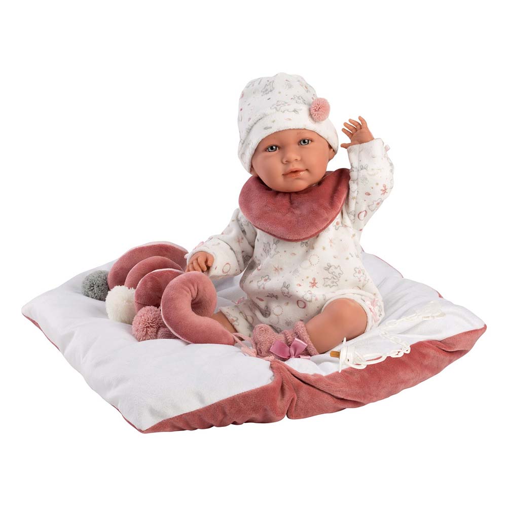 Llorens - Baby Girl Doll With Clothing And Accessories: Mimi Llorona With Cushion - 42cm (Crying Mechanism)