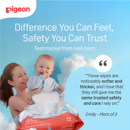 Pigeon Aqua Baby Wipes 70's Fliptop 3-in-1