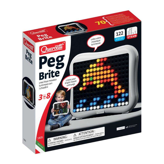 Quercetti - Light Up Peg Board - Illuminated Mosaic Art Activity for Kids