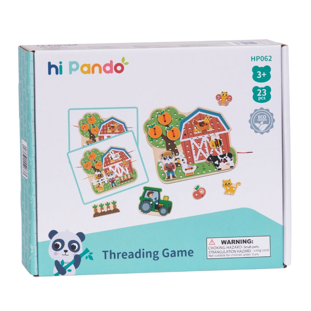 hi Pando - Wooden Threading Board - Farm Themed - 23pcs