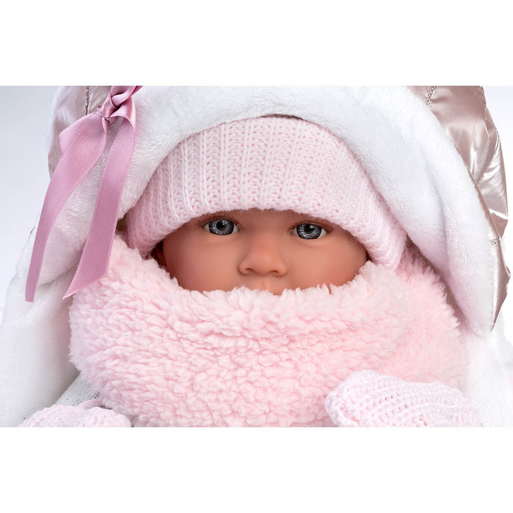 Llorens - Baby Girl Doll with Crying Mechanism, Carry Cot, Clothing & Accessories: Mimi - 42cm