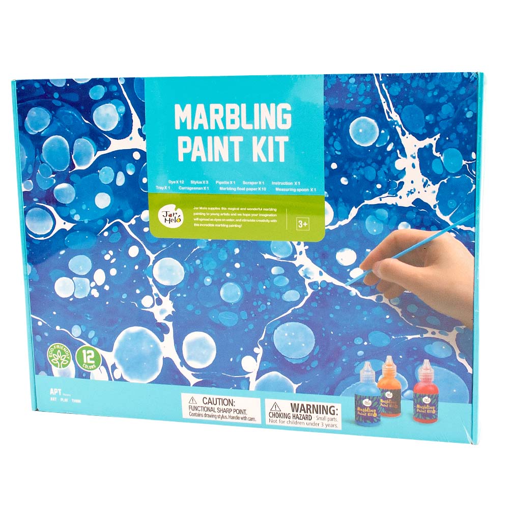 Jar Meló - Water Marbling Paint Set - 12 Colours Art Kit with Tools & Paper