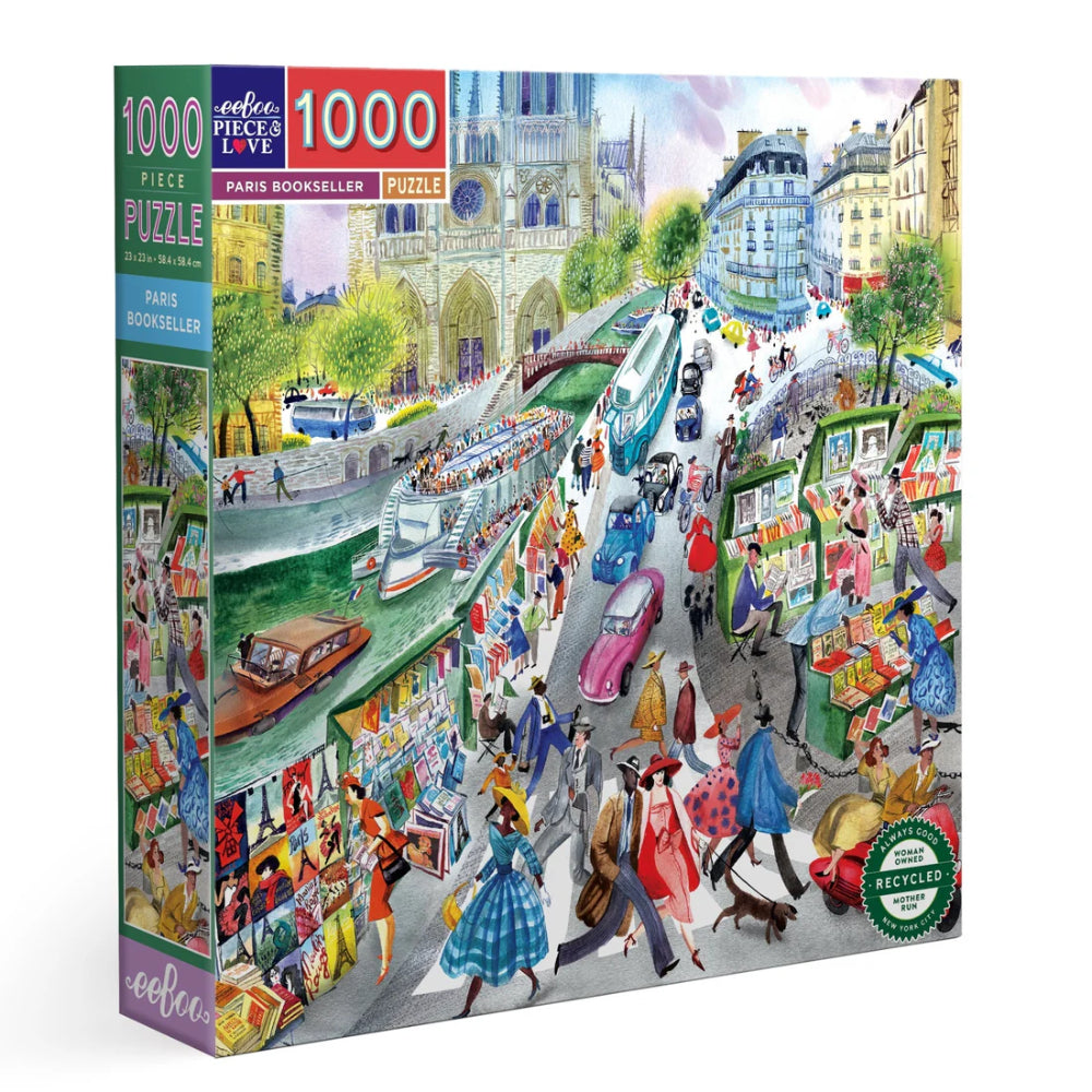 eeBoo - Paris Bookseller 1000 Piece Square Puzzle