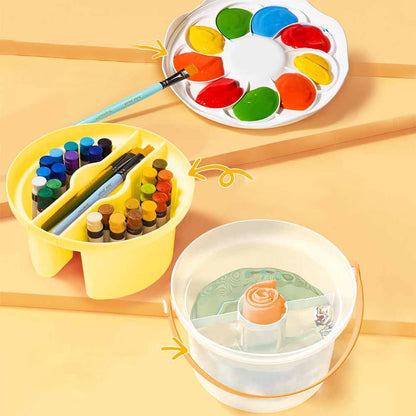 Jar Meló - Portable Gouache Paint Set for Kids - 24 Colours with Brushes & Paper