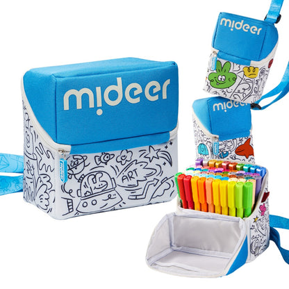 Mideer - Acrylic Markers with Doodle Bag & Carry Strap - Brush Tip - 60 Colours
