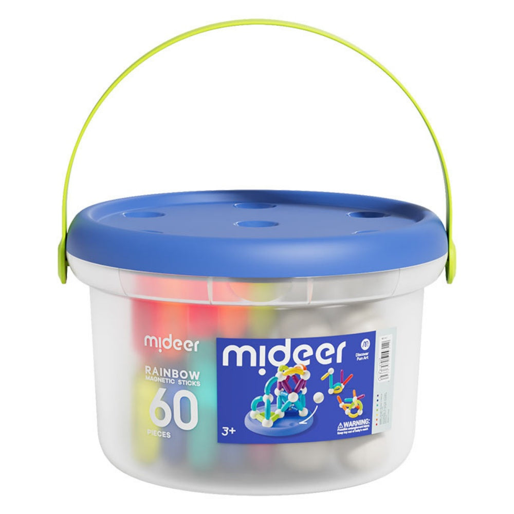 Mideer - Rainbow Magnetic Building Sticks STEM Construction Toy - 60 Pieces