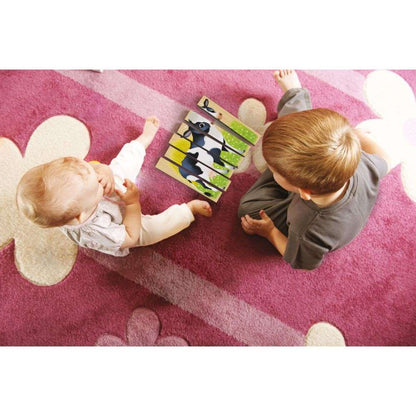 Quercetti - Wooden, Eco-Friendly Farm Animals Block Puzzles: 4 Puzzles