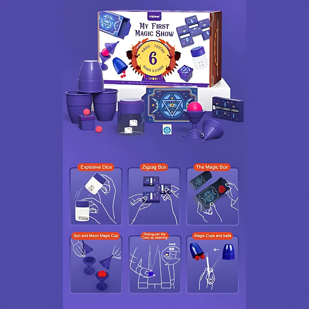 Mideer - My First Magic Show Kit - 6-in-1 Magic Trick Set for Kids