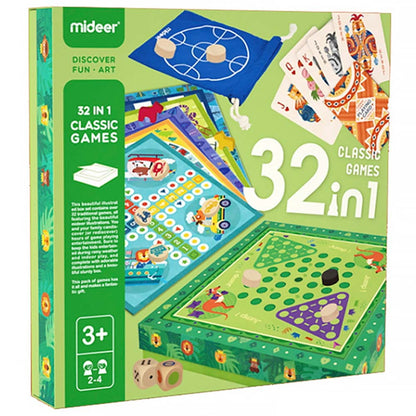 Mideer - 32-in-1 Classic Board Games Set for Kids and Family