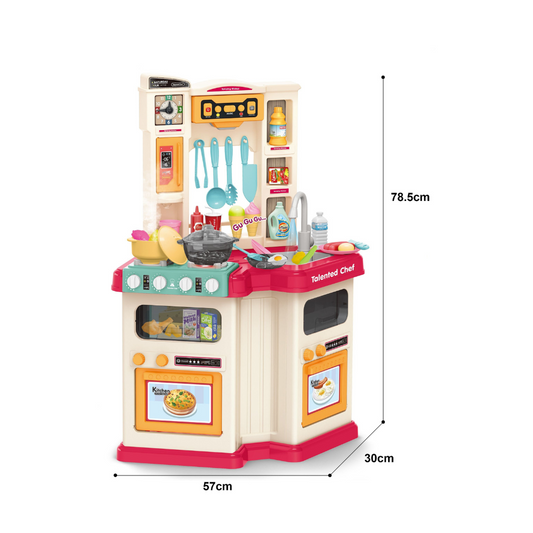 Cogo - Pretend & Play Kitchen Set with Light & Sound Effects - Pink - 67 Pieces