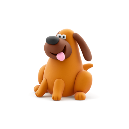 Hey Clay - Modelling Air-Dry Clay with Fun Interactive App - Labrador Nom Nom, Series Dog Buddies, 3 cans