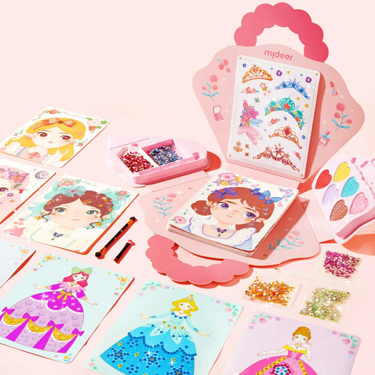 Mideer - 3-in-1 Makeup and Dress Up Arts & Crafts Book Set: Princess Fantasy Makeup - Motherhood