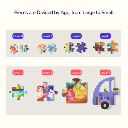 Mideer - Level Up Jigsaw Puzzle for Kids - 3-in-1 - Level 3 Nature