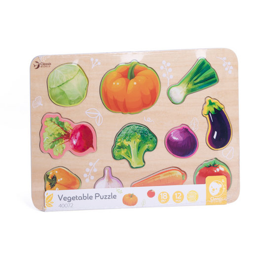 Classic World - Wooden Puzzle - Vegetable - 12pcs