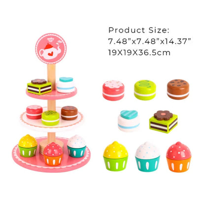 TookyToy - Pretend Play Pink Dessert Stand Toy Set