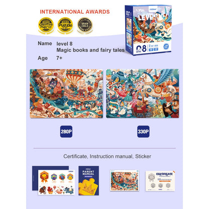 Mideer - Level Up Jigsaw Puzzle for Kids - 2-in-1 - Level 8 Magic Fantasy World