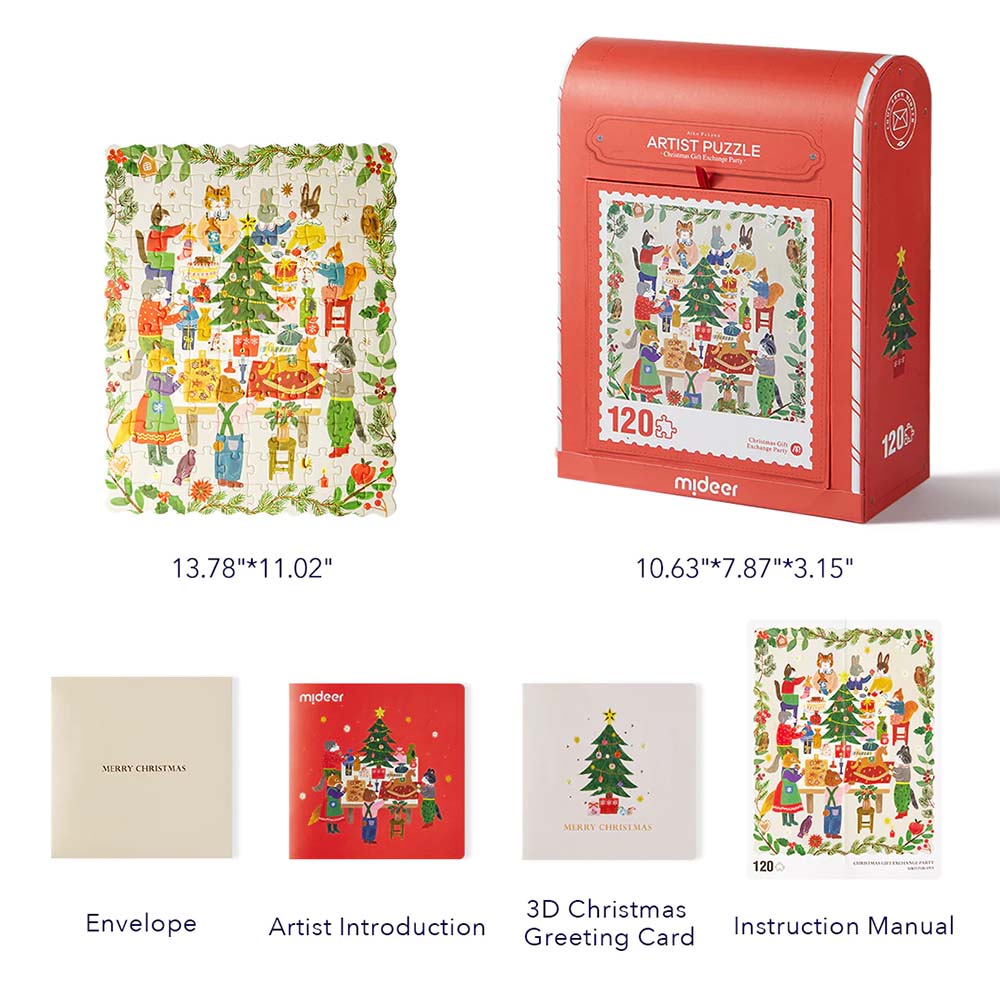 Mideer - Christmas Gift Box - 120 Piece Puzzle