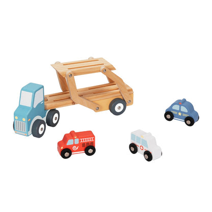 hi Pando - Wooden Car Transporter Truck - 4pcs