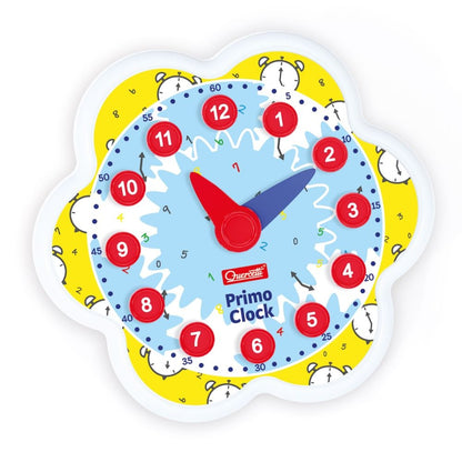 Quercetti - Play Montessori Wooden Clock - Time Learning Toy for Kids