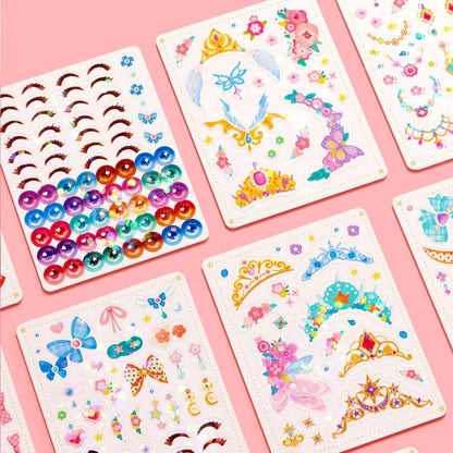 Mideer - 3-in-1 Makeup and Dress Up Arts & Crafts Book Set: Princess Fantasy Makeup