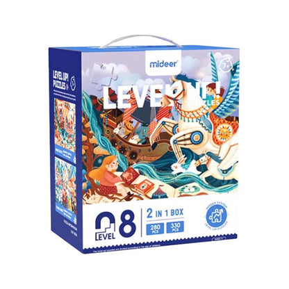 Mideer - Level Up Jigsaw Puzzle for Kids - 2-in-1 - Level 8 Magic Fantasy World